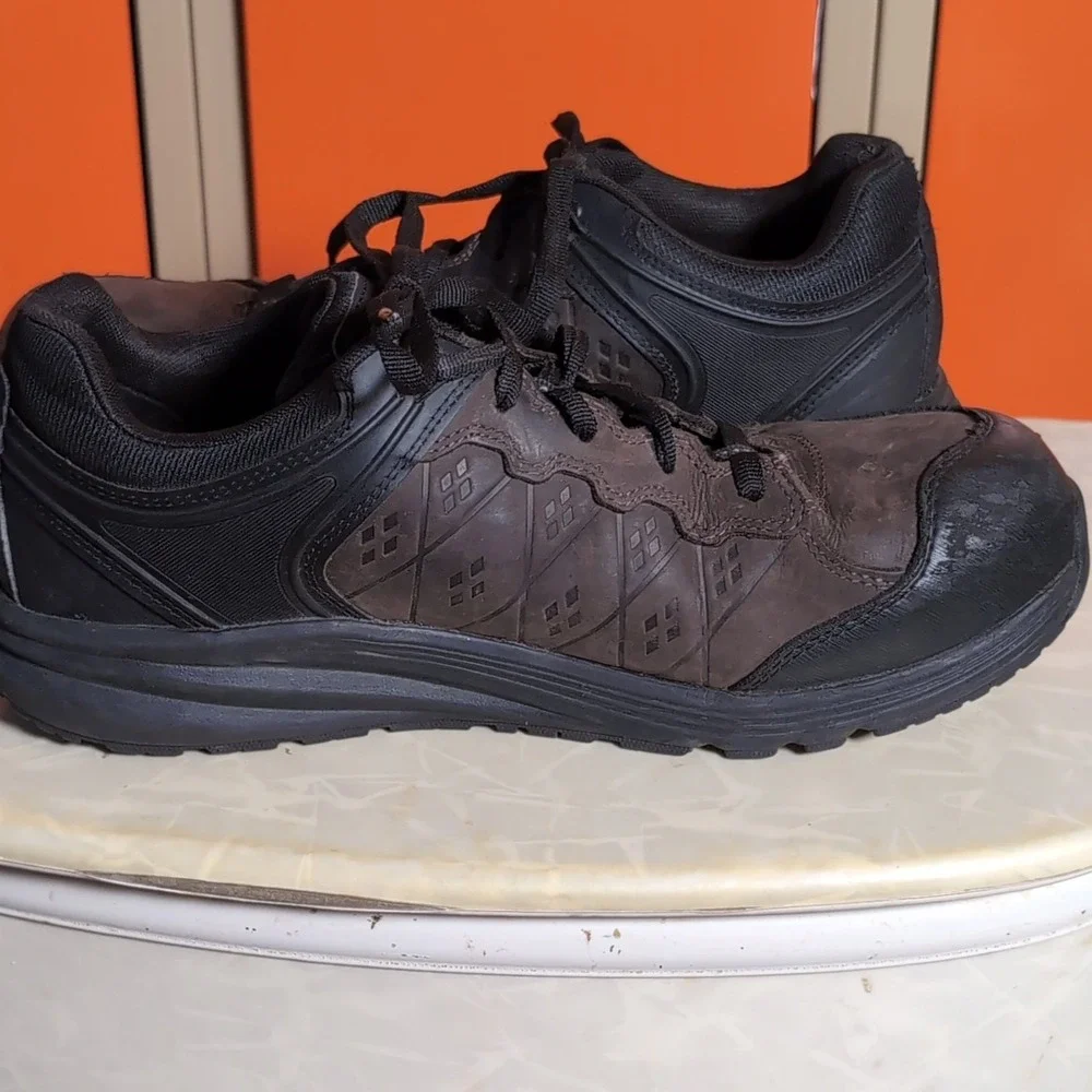 KEEN Utility Work Shoes Safety Toe Slip Resistant Leather Brown Black Men's 12D
